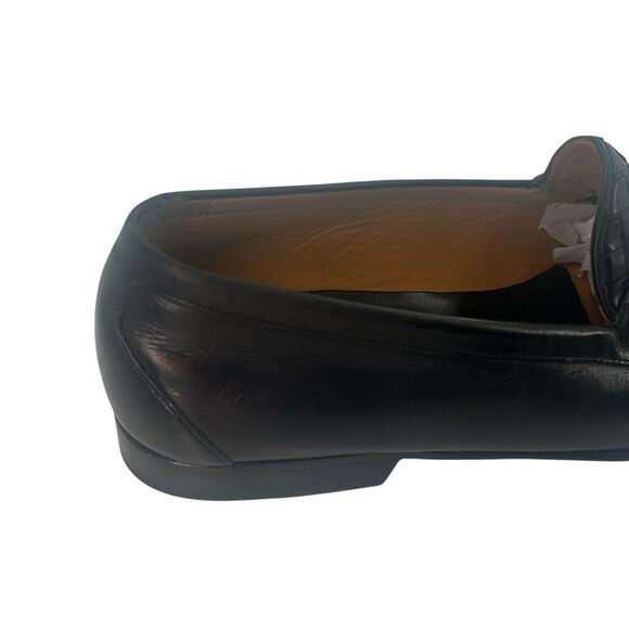 COLE HAAN Mens Casual Dress Shoes Black Woven Leather Tassel Loafer SZ 12 Resort main image 7